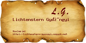 Lichtenstern Gyöngyi névjegykártya