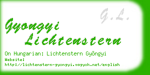 gyongyi lichtenstern business card